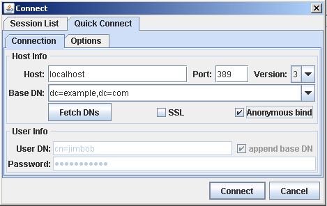 LDAPBrowser/Editor anonymous connect
