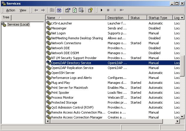 OpenLDAP Start NT service 1