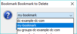 Delete Bookmark - drop down menu