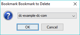 Delete Bookmark - initial window