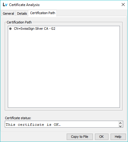 Certificate Details - Validation Path