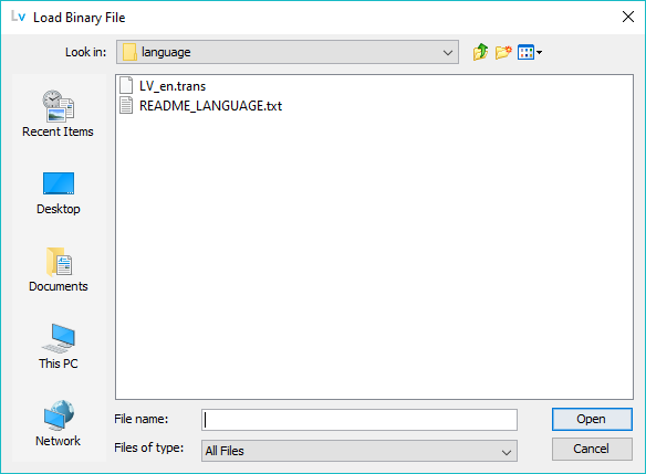 Binary Editor - load a file