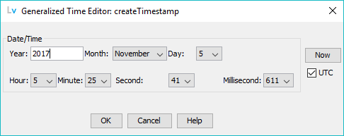 Generalized Time Editor - initial state