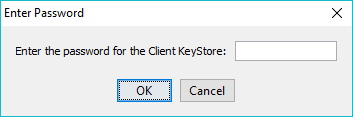 Client Keystore - enter keystore password