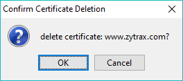 User's Trusted Keystore - delete certificate