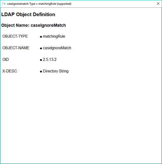 LDAP Object Definition matchingRule window