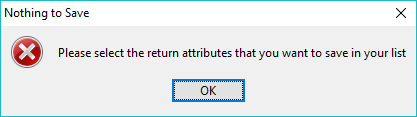 Return Attributes - no attributes selected