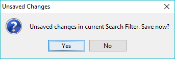Search Dialog - Save Prompt