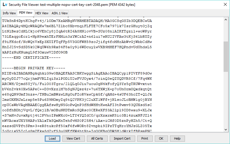 Security viewer - PEM
