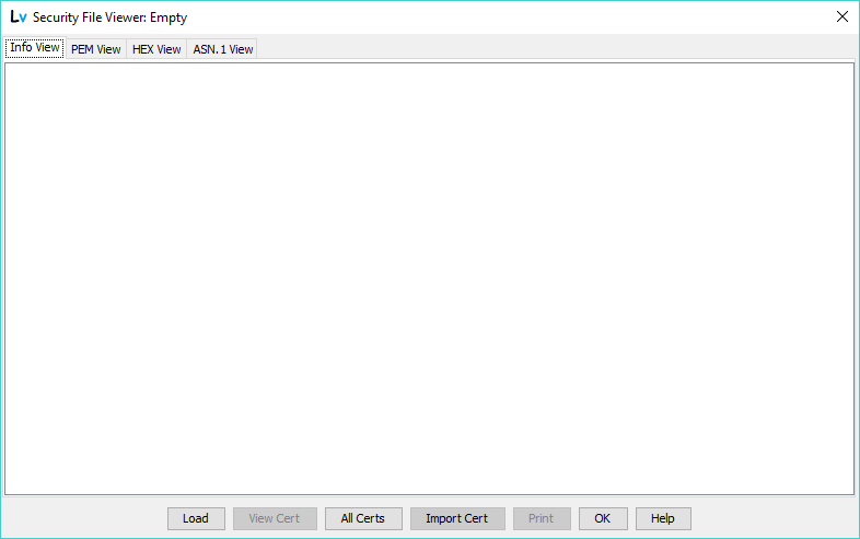 Empty Security viewer window