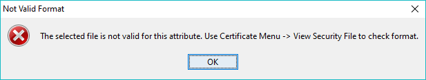 Cert Editor - invalid format