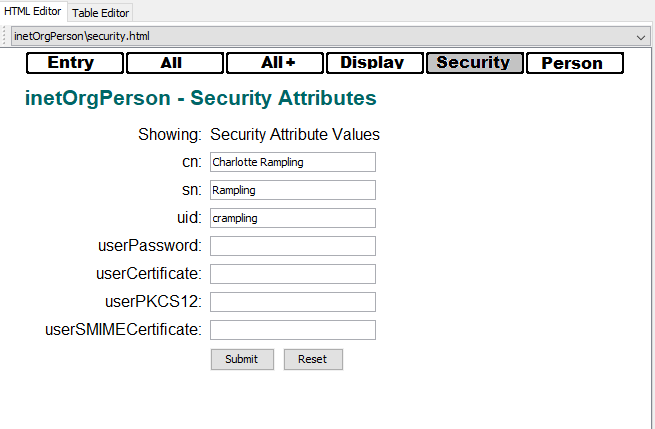 HTML Editor - Form selective attributes