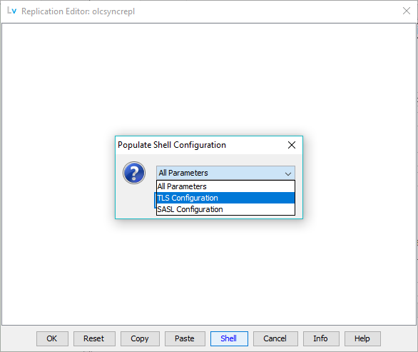 Replication Editor - shell selection