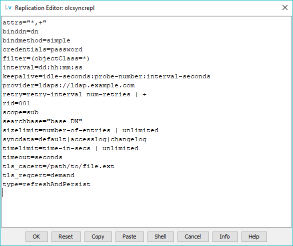 Replication Editor - attribute value