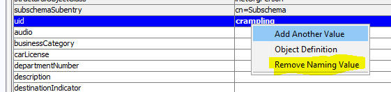 Remove Naming Value