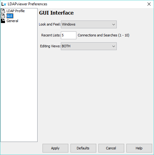 Preferences - GUI