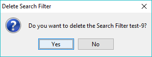 Search Filter - delete confirmation