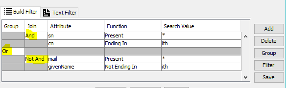 Search Filter - example 3 - combined groups