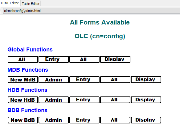 HTML Forms - Navigation menu page