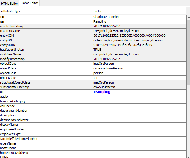 Edit Window - Table editor