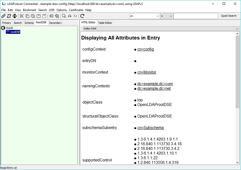 Root DSE - read entry